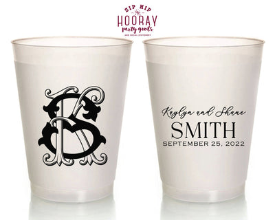 Last Name Formal Duogram Frosted Cups, #3005