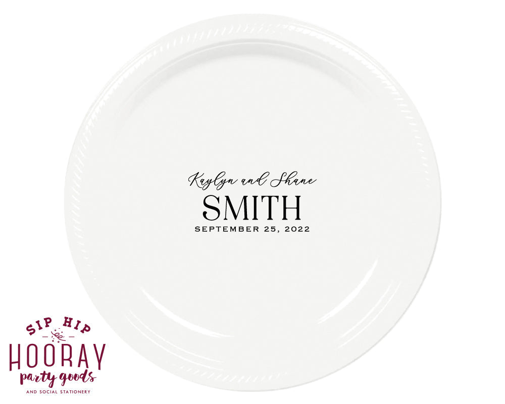 Last Name Formal Duogram Plate, #3005