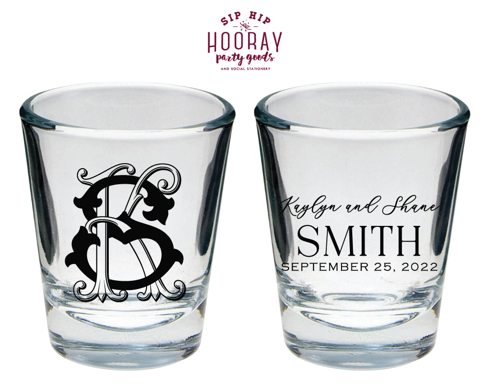 Last Name Formal Duogram Shot Glasses, #3005
