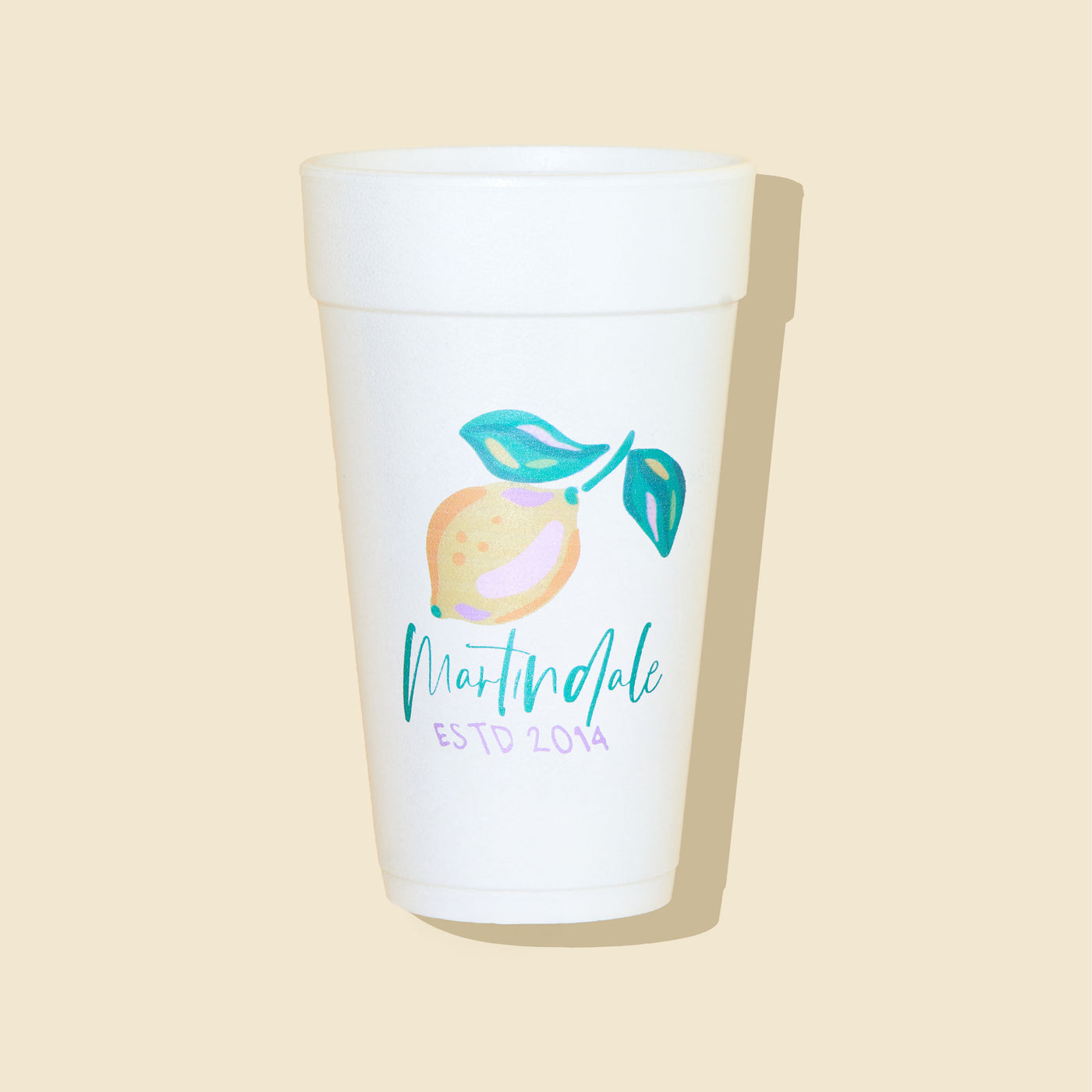 Lemon Season Last Name Custom Full Color Styrofoam Cups