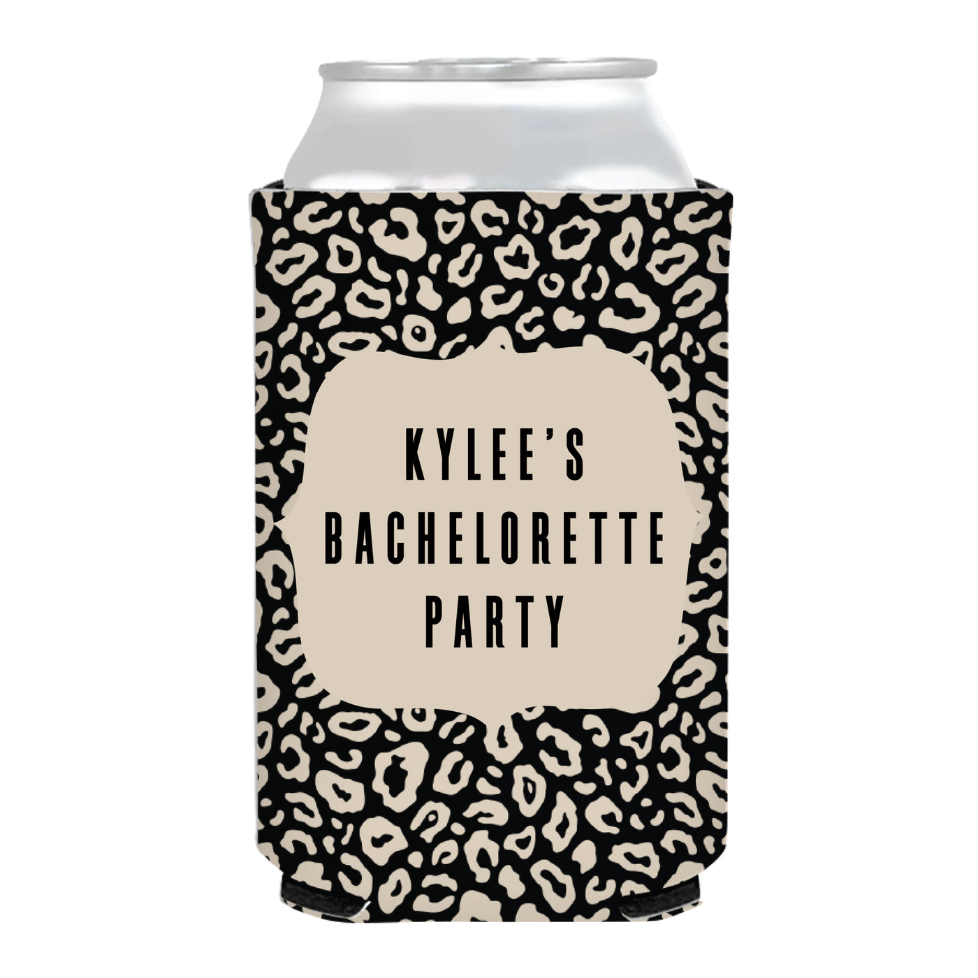Leopard Print Bachelorette Party Full Color Can Coolers, Exotic Bachelorette Can Huggers