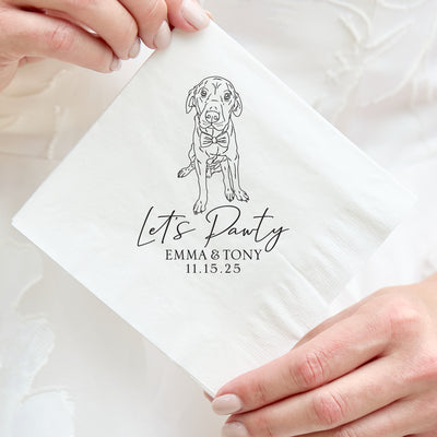 Let's Pawty Pet Drawing Cocktail Napkins