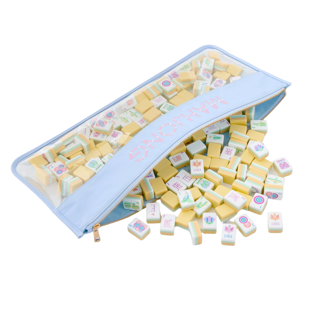Light Blue Bamboo Bag - Oh My Mahjong