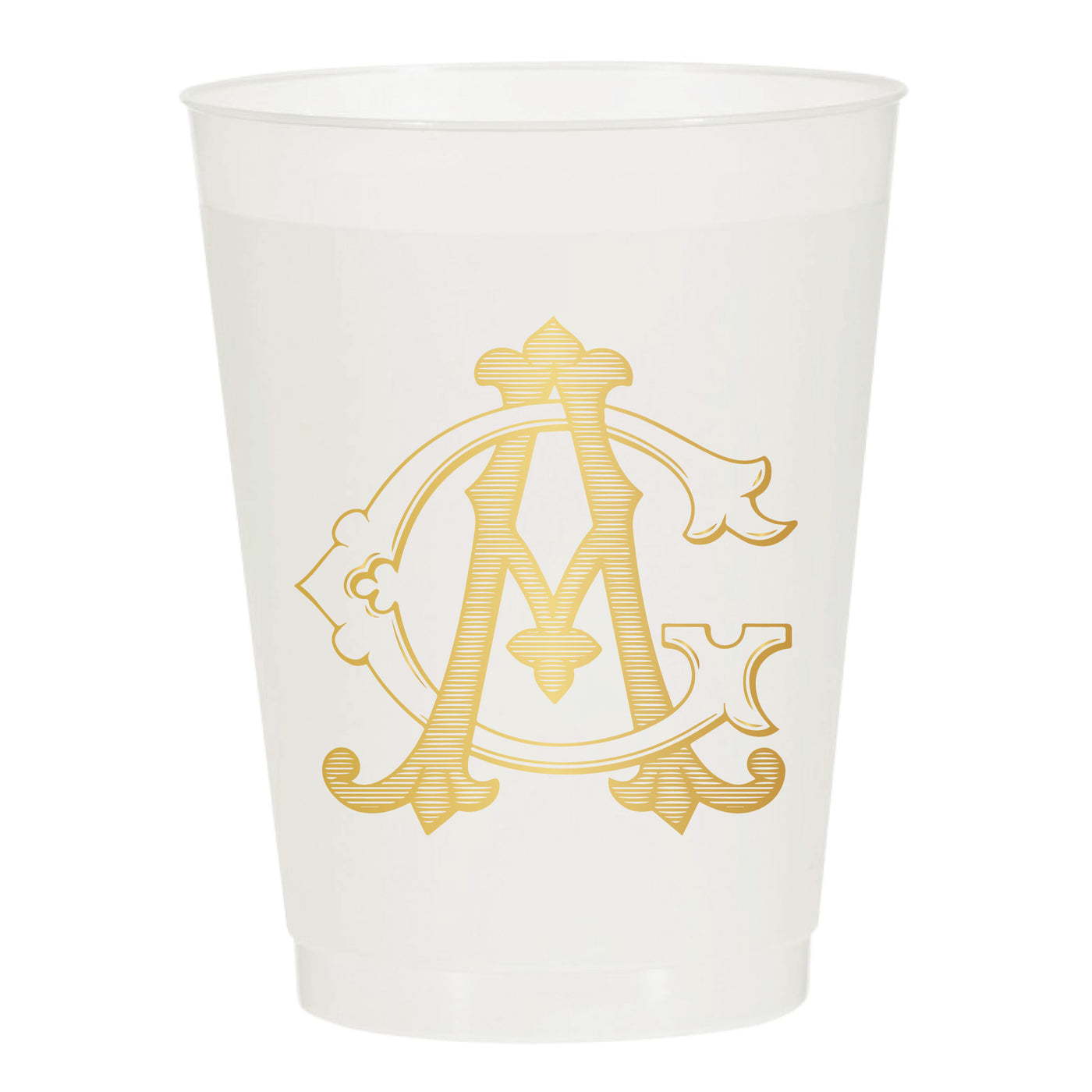 Locking Letter Duogram Monogram Frosted Cup