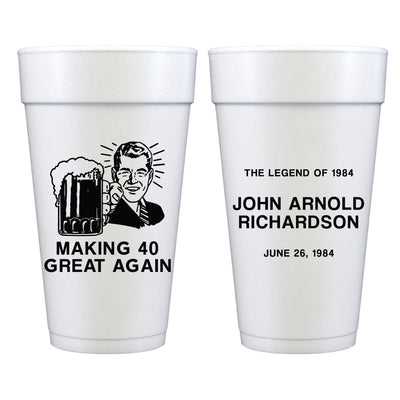 Making Birthdays Great Again - Vintage Style Foam Cups