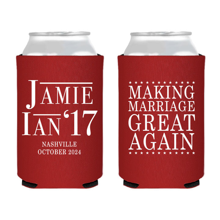 Making Marriage Great Again Wedding Can Coolers