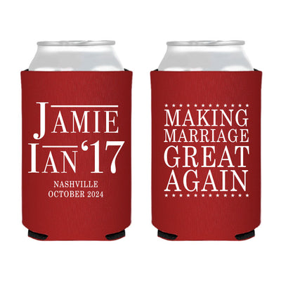 Making Marriage Great Again Wedding Can Coolers