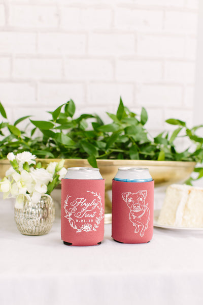 Custom Pet Drawing Neoprene Can Coolers