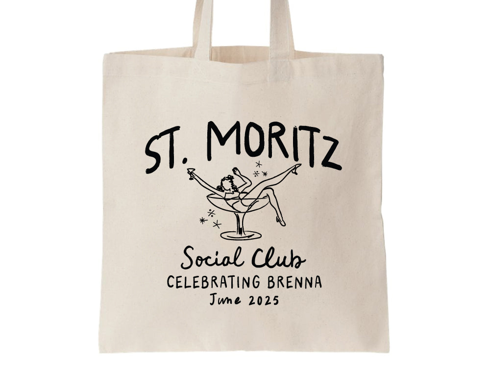 Martini Girl Social Club Bachelorette Party Tote Bags