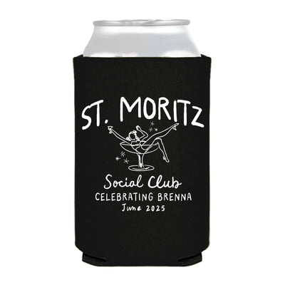 Martini Glass Bachelorette Social Club Can Coolers