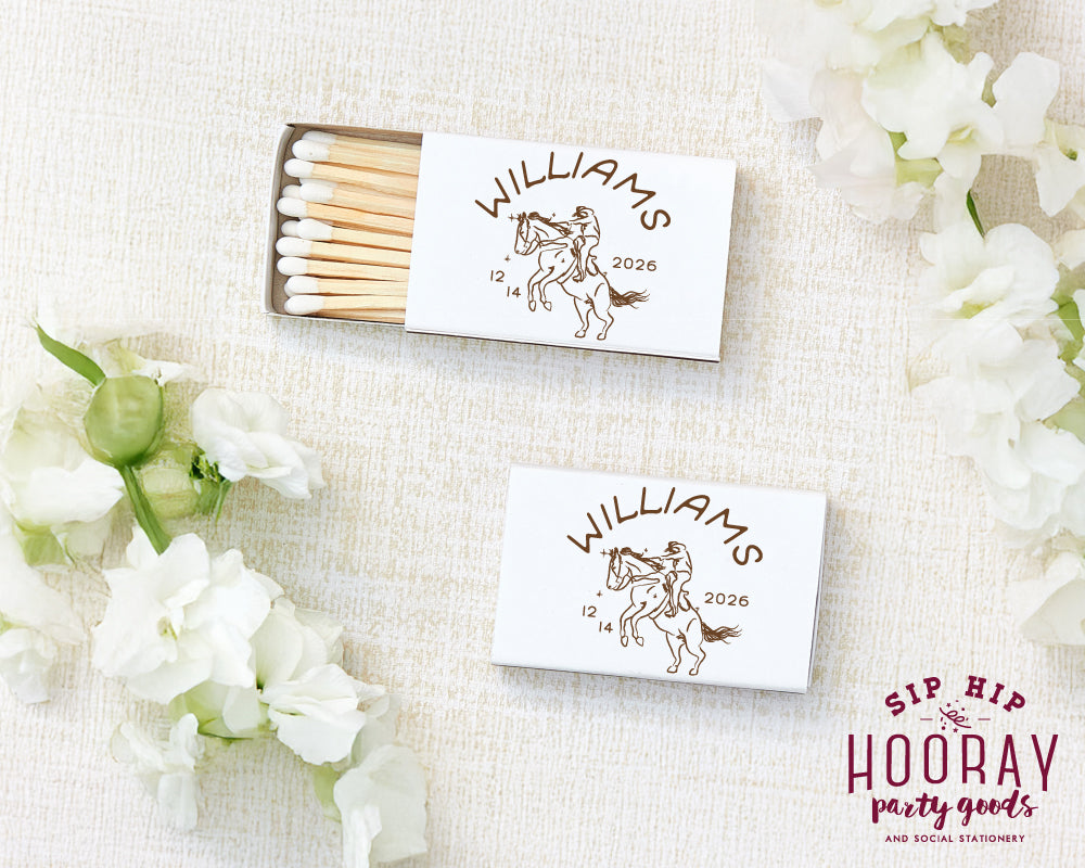 Bucking Bronco Last Name Matchboxes