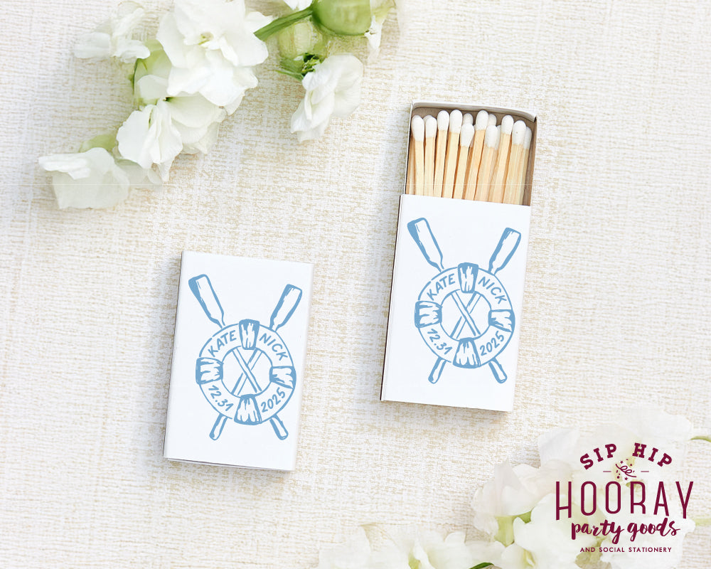 Custom Nautical Wedding Matchboxes