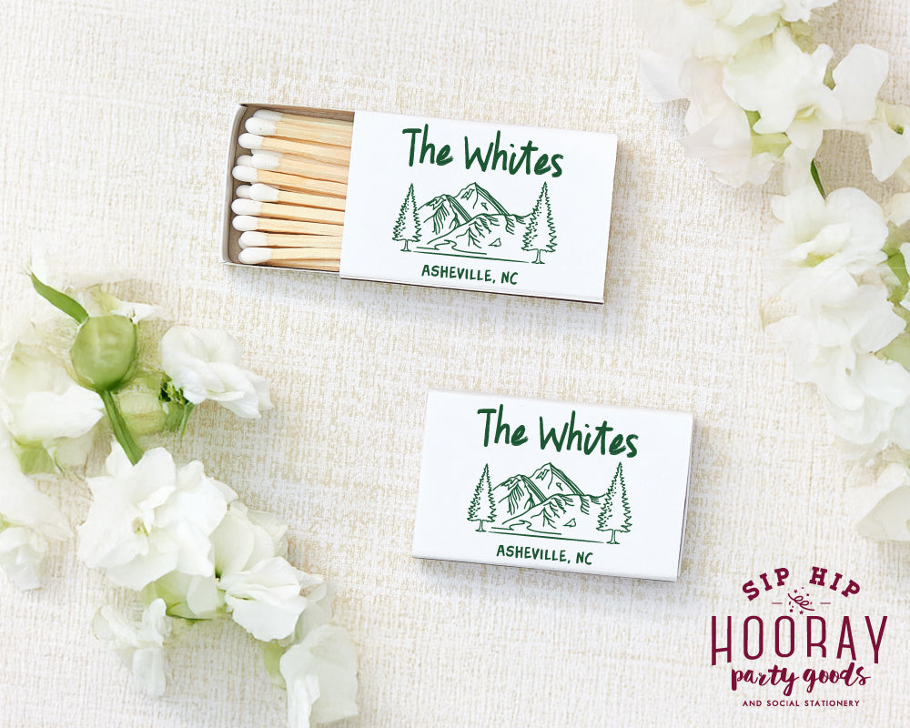 Custom Family Vacation Mountain Trip Matchboxes