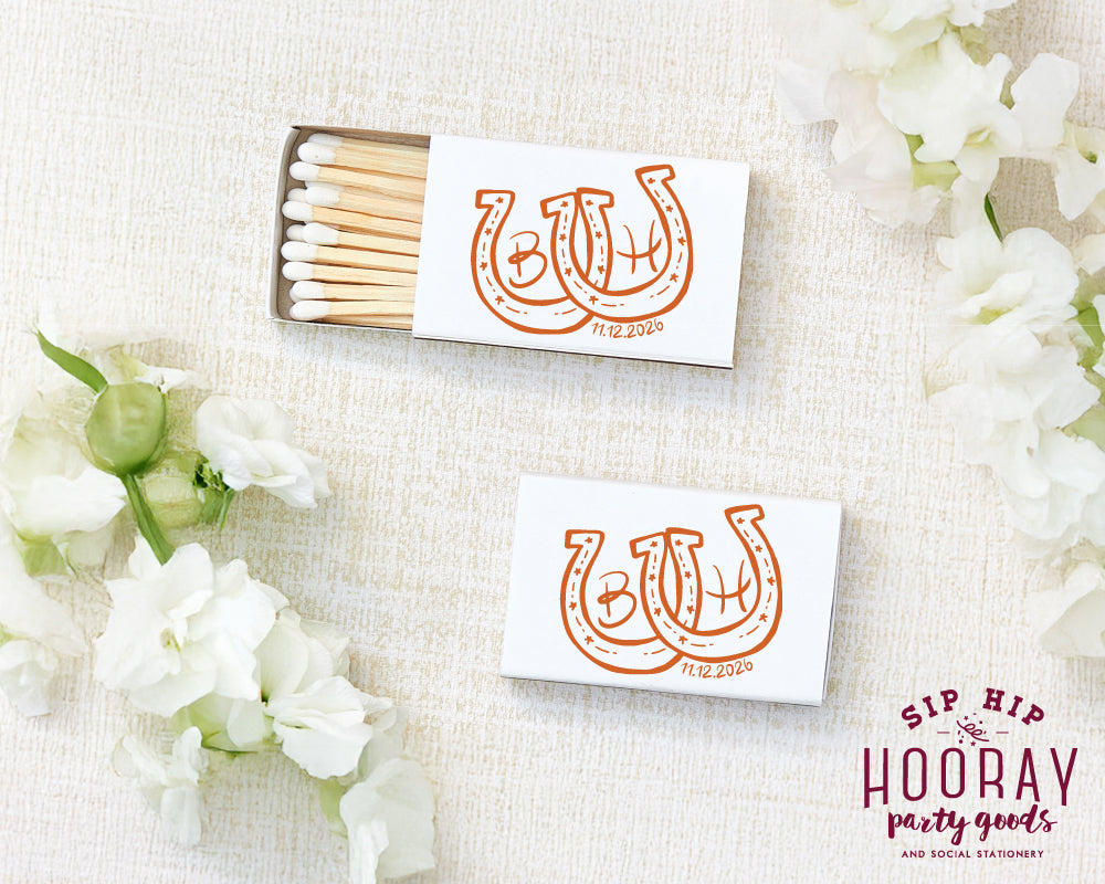 Custom Horseshoe Initials Matchboxes