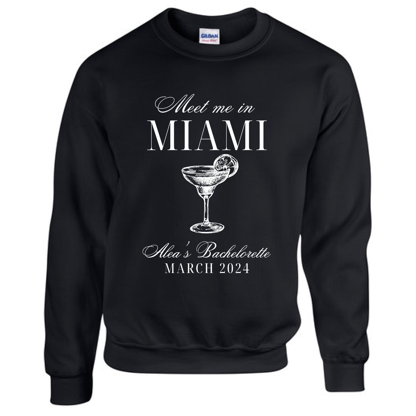 Meet Me in Miami (any destination) Social Club Bachelorette Party Sweatshirt