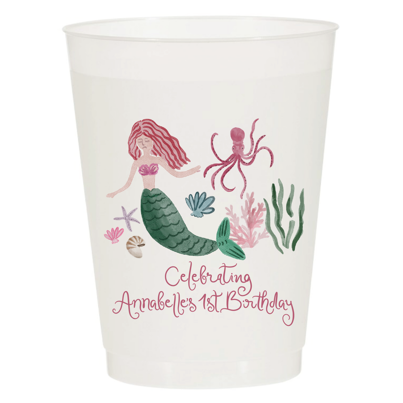 Mermaid Birthday Full Color Frosted Cups