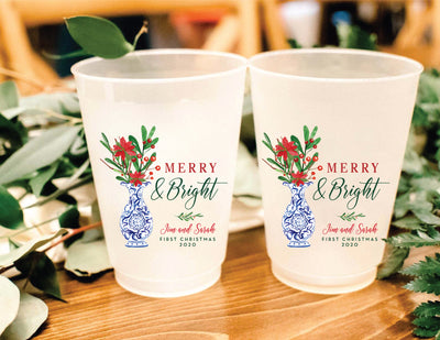 Merry and Bright Ginger Jar Full Color Frosted Cups