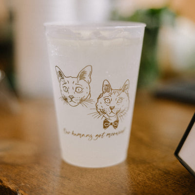 My Humans Got Married Pet Sketch Frosted Cups 7195