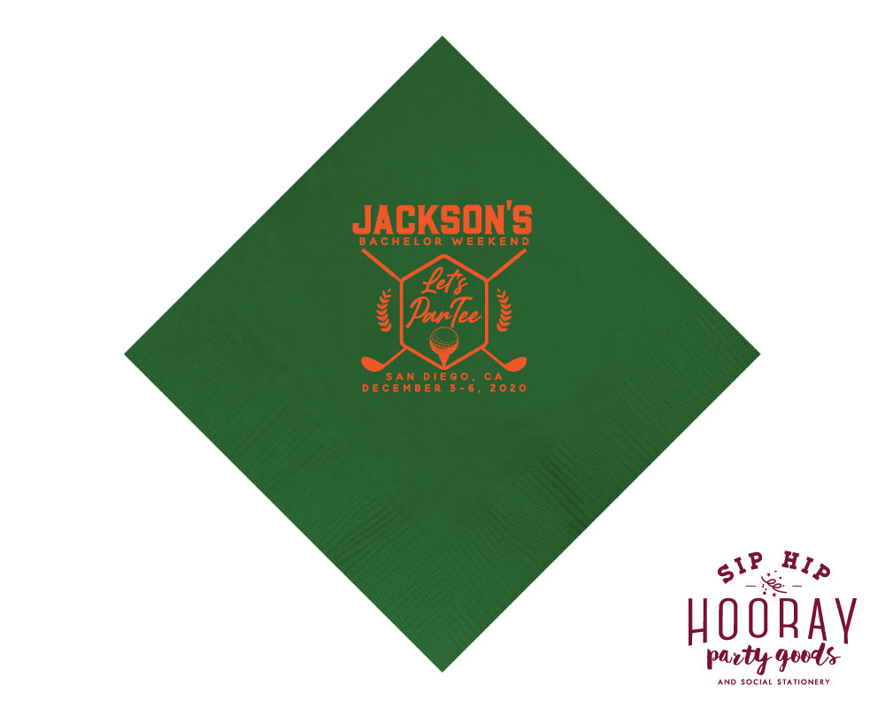 Let's Par Tee Golf Bachelor Weekend Cocktail Napkins