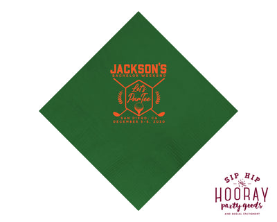Let's Par Tee Golf Bachelor Weekend Cocktail Napkins