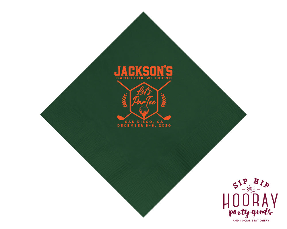 Let's Par Tee Golf Bachelor Weekend Cocktail Napkins