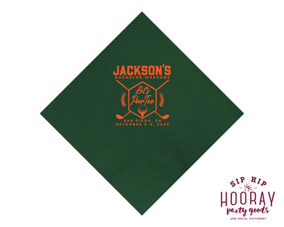 Let's Par Tee Golf Bachelor Weekend Cocktail Napkins
