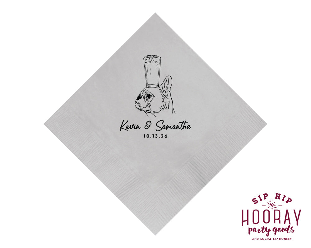French Bulldog Wedding Napkins