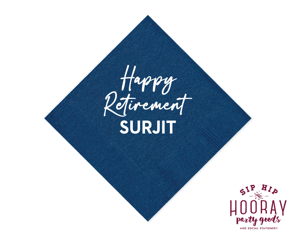 Happy Retirement Custom Napkins