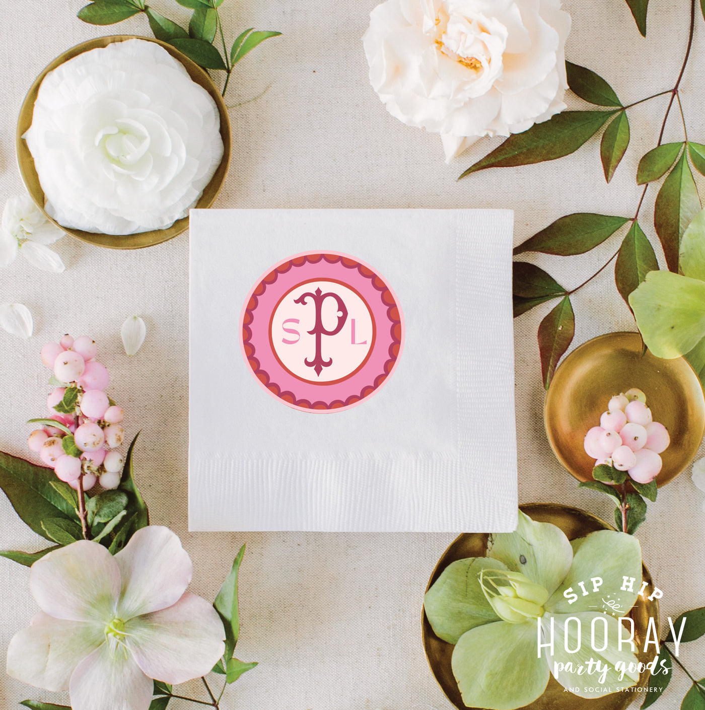 At Home Collection | Custom Initials Full Color Napkins