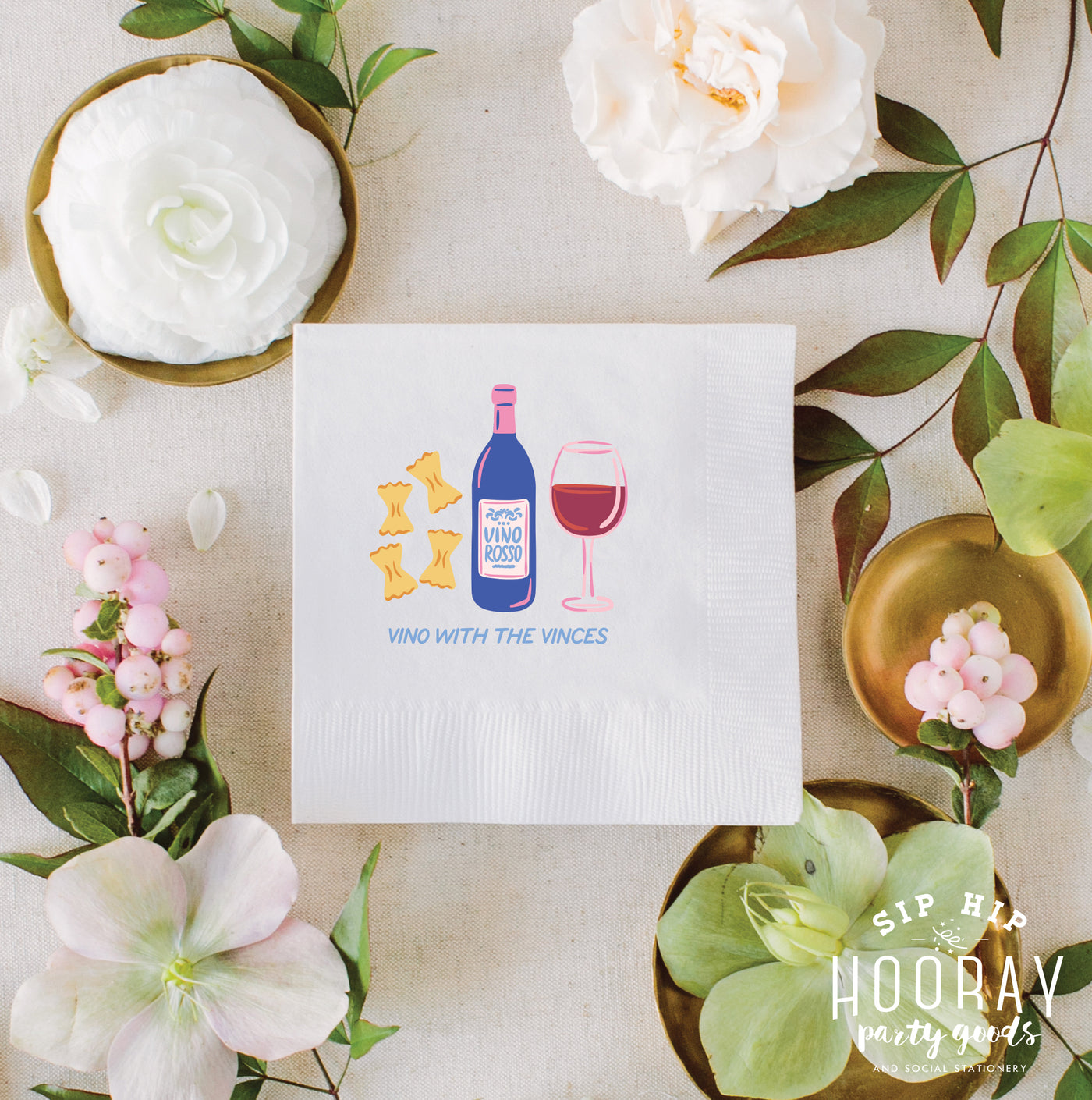 At Home Collection | Vino Icons Full Color Napkins