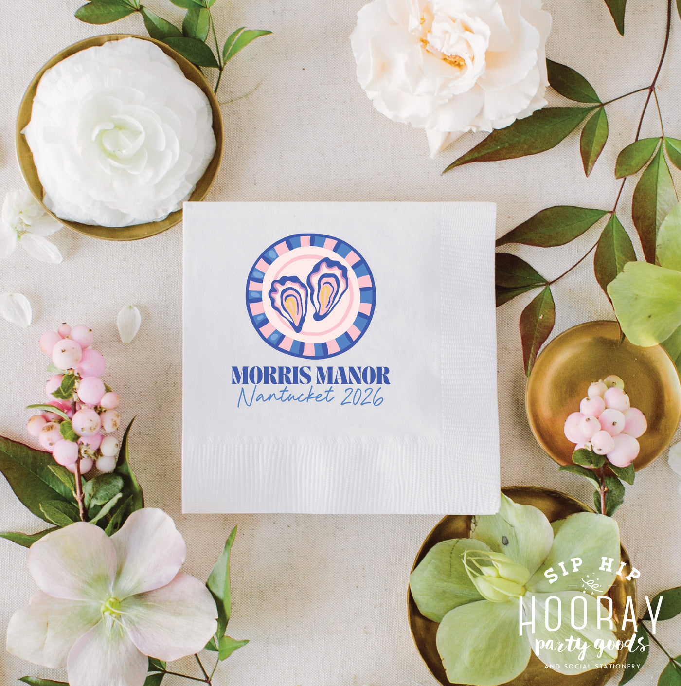 At Home Collection | Custom Oysters Full Color Napkins