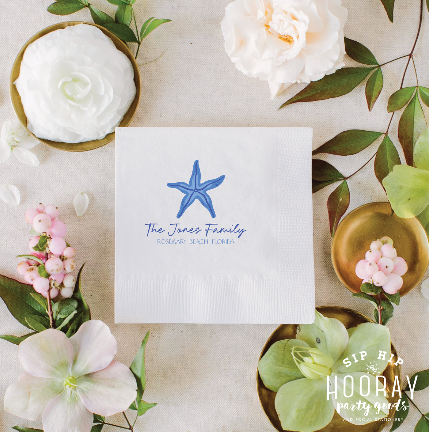 At Home Collection | Starfish Family Vacation Full Color Napkins