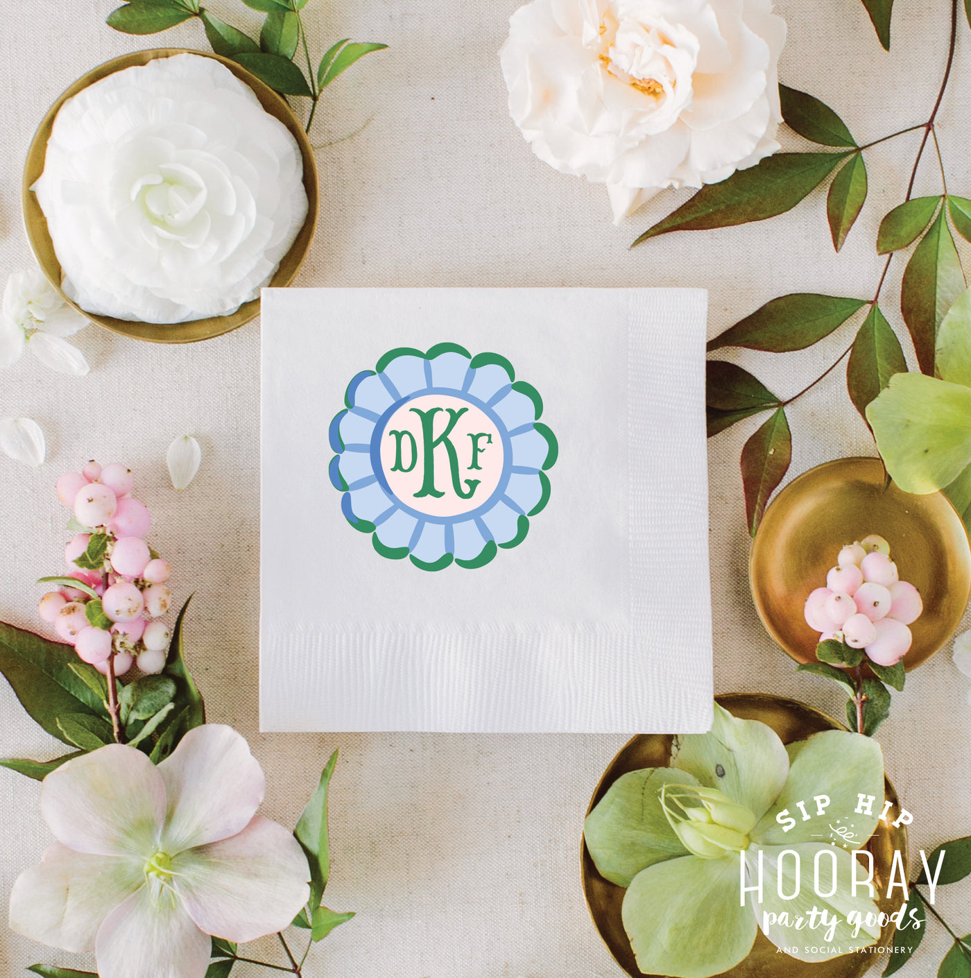 At Home Collection | Custom Initials Full Color Napkins