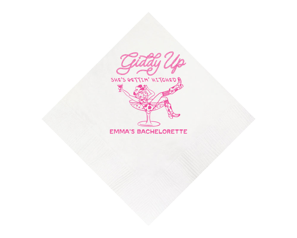 Giddy Up Bachelorette Custom Napkins