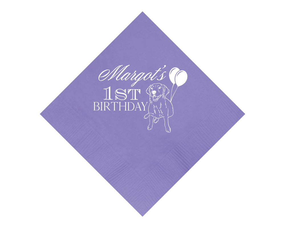 Custom Pet First Birthday Sketch Napkins