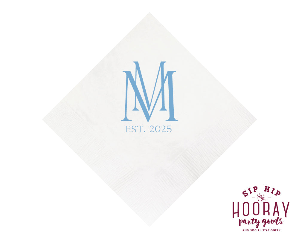 Custom Double Letter Monogram Napkins