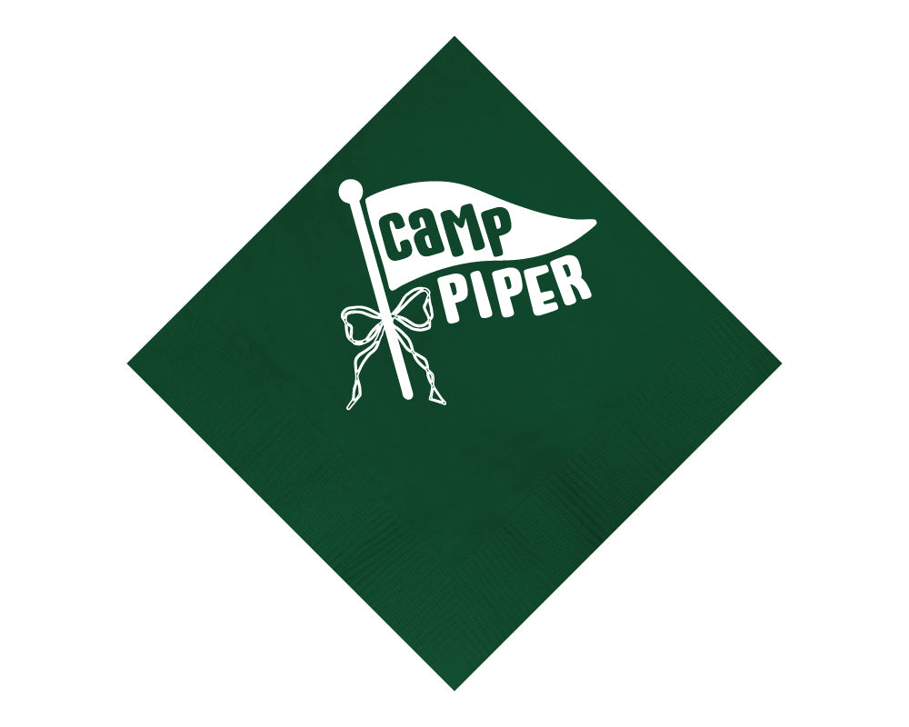 Custom Camp Flag with Bow Napkins