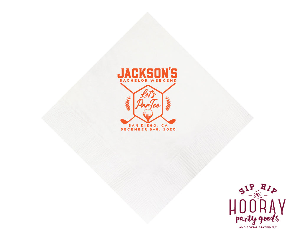 Let's Par Tee Golf Bachelor Weekend Cocktail Napkins