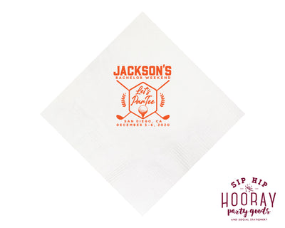 Let's Par Tee Golf Bachelor Weekend Cocktail Napkins