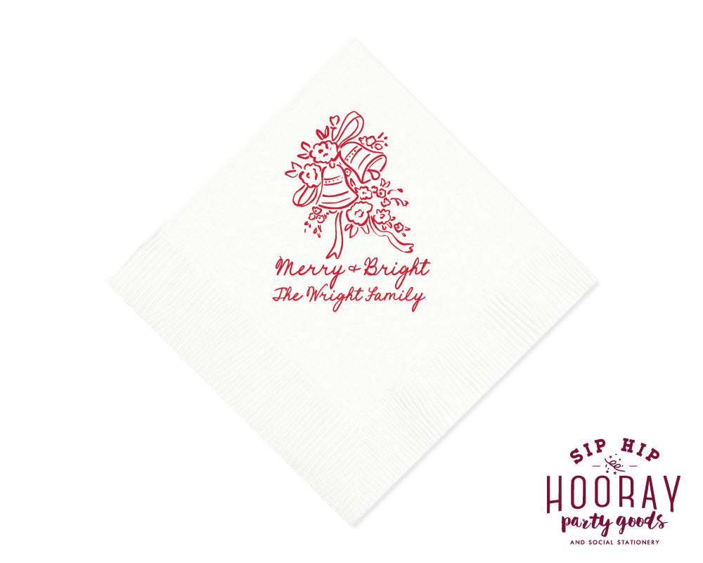Merry and Bright  Christmas Napkins