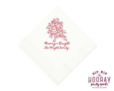 Merry and Bright  Christmas Napkins