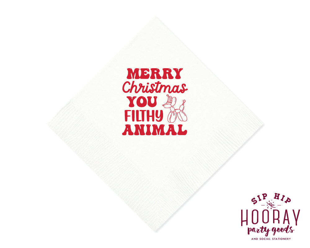 Filthy Animal Funny Christmas Napkins