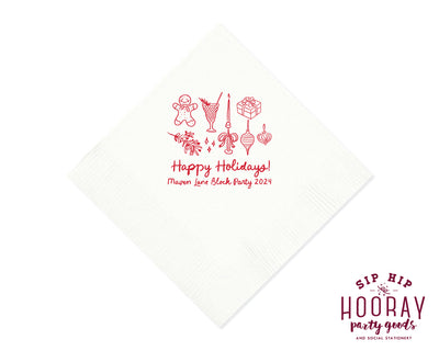 Happy Holidays Christmas Napkins