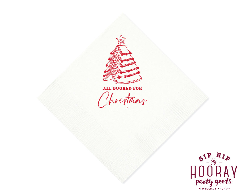 All Booked For Christmas Custom Napkins