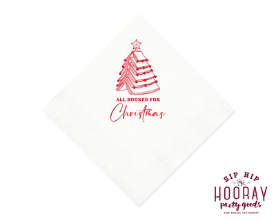 All Booked For Christmas Custom Napkins