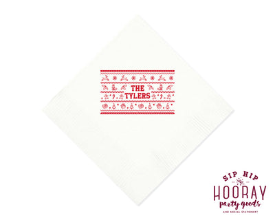 Family Christmas Pattern Napkins
