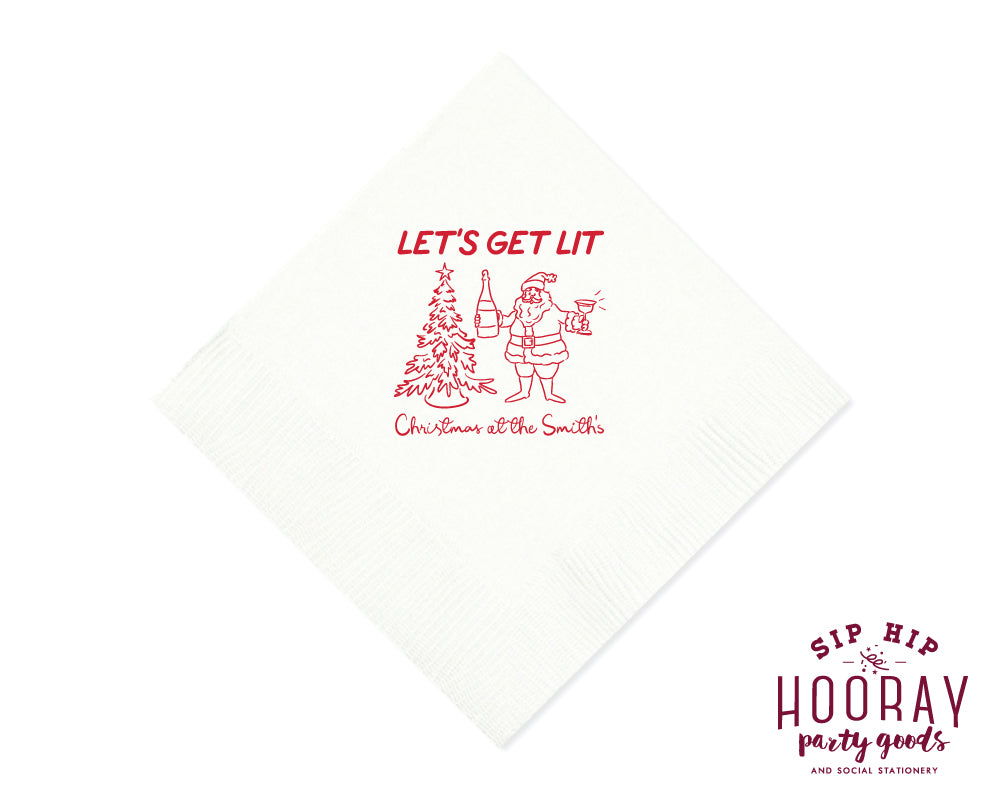 Let’s Get Lit Christmas Napkins