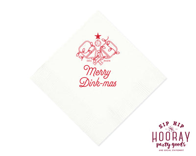 Mery Dink-mas Pickleball Christmas Napkins