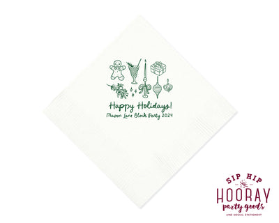 Happy Holidays Christmas Napkins