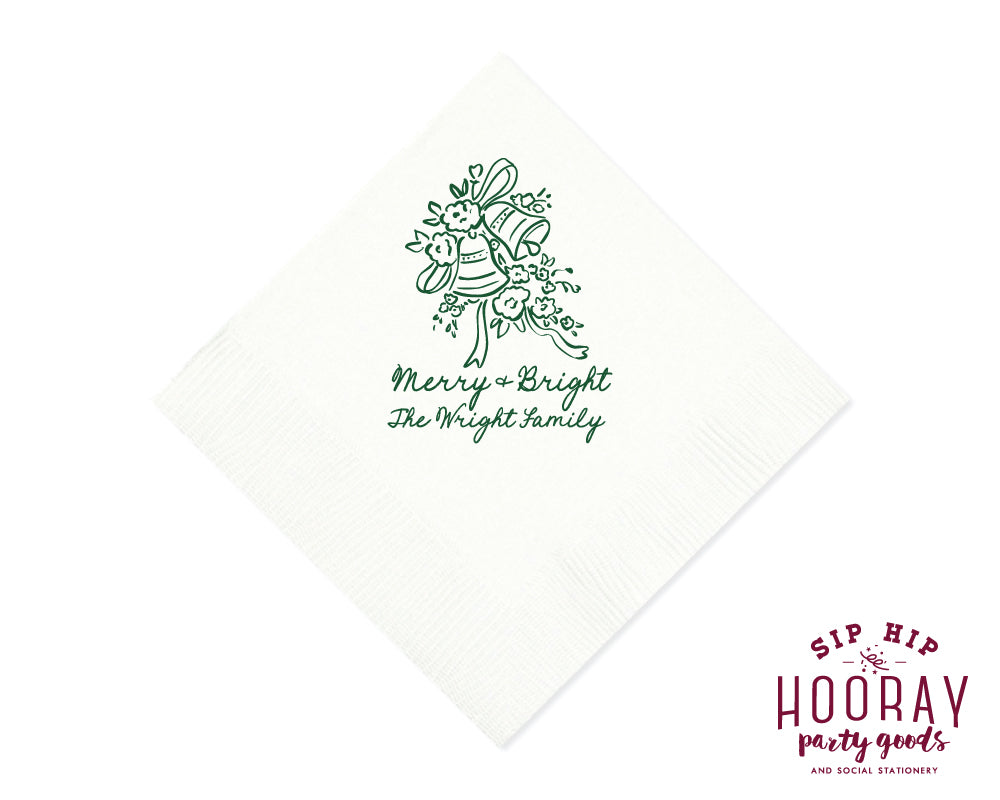 Merry and Bright  Christmas Napkins